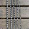 Sturdy Ribbed Chain Cowhide Handle Stainless Steel Anti-Bite Leash for Medium to Large Dogs
