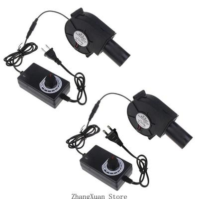 3XUF DC12V 2A BBQ Fan Barbecue Heating Stove Blower Cooking Grill Fan Ball-Bearing Charcoal Starter Adjustable 9733 Fans