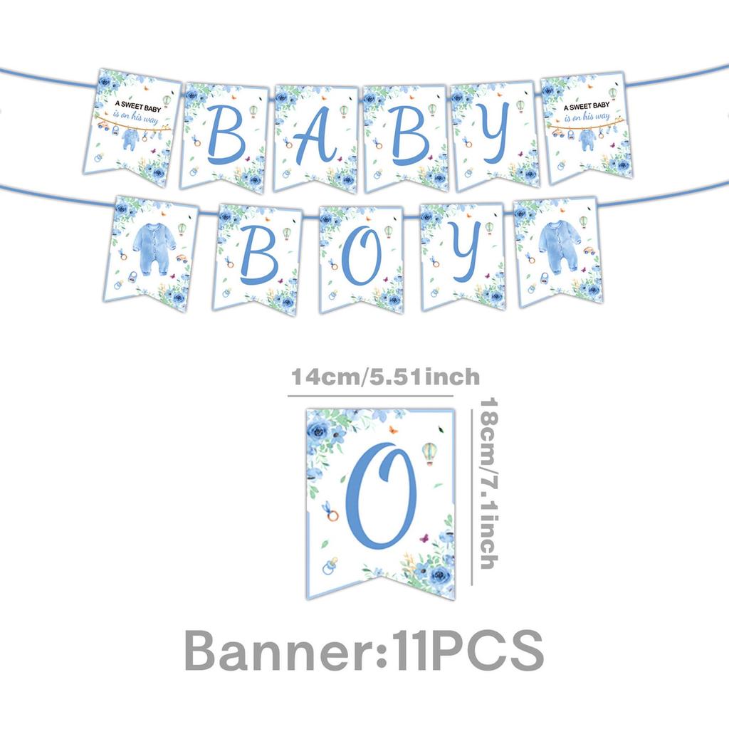 Blue Watercolor Little Boy Birthday Party Disposable Tableware Set: Plates, Cups, Napkins