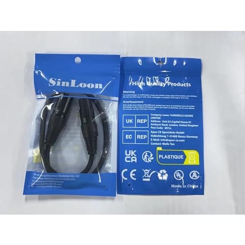 SinLoon DMX Stage Light Cable, DJ XLR Cable, 3-Pin Male XLR To 5-Pin Female XLR DMX Turnaround Connection with XLR Input & Output for Blue Yeti Pro Mo