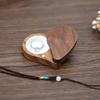 Walnut Wood Wooden Jewelry Box Heart Shape Earring Storage Box Engagement Ring Box  Birthday