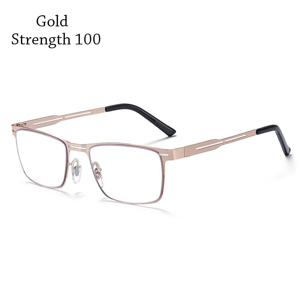 

Сверхлегкие квадратные очки, блокирующие синие лучи, оптические очки для мужчин и женщин Strength 100 золотой