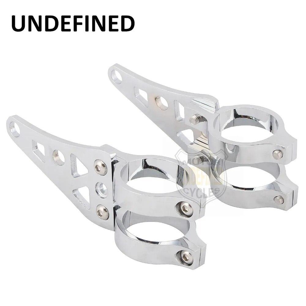 Chrome Motorcycle Headlight Bracket 39mm Front Fork Tube Mount Clamps For Harley Honda Suzuki Sportster XL 883 1200 Universal