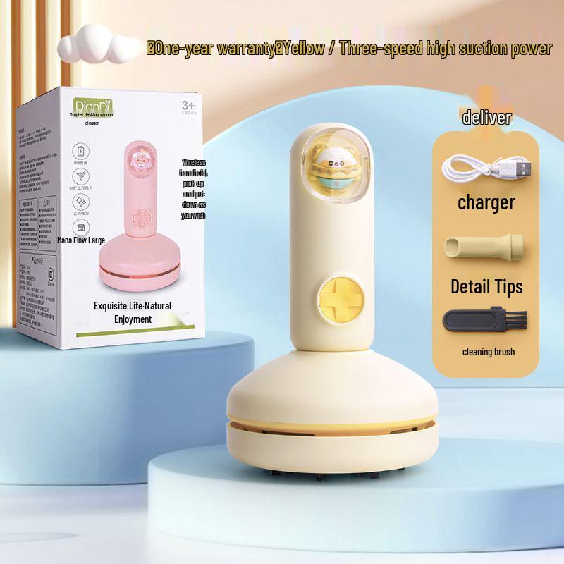 High Suction Handheld Desktop Vacuum with Eraser Crumbs Cleaner for Kids