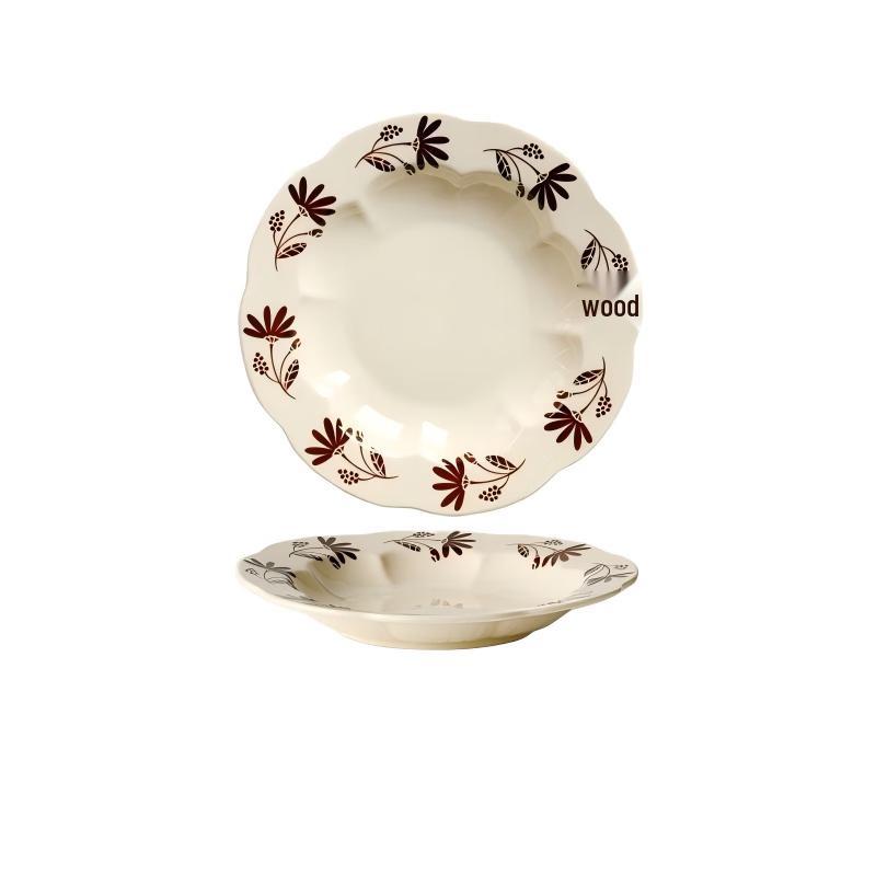 Zhi Shi Vintage Floral Ceramic Plates
