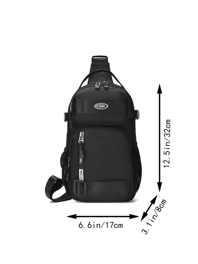 Waterproof Multi-Pocket Sling Bag for Men Anti-Theft Chest Bag with Port Casual Sports Crossbody Bag for Hiking Travel Outdoor