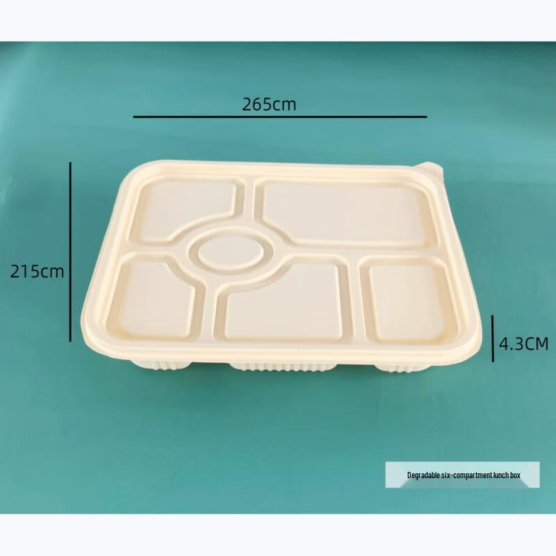 Compostable 6-Compartment Corn Starch Takeaway Containers