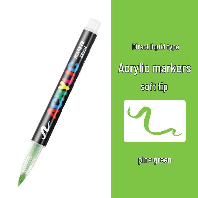 8101 Akrylové popisovače s měkkým hrotem - 12/24 barev pro studentské umění, DIY a graffiti projekty