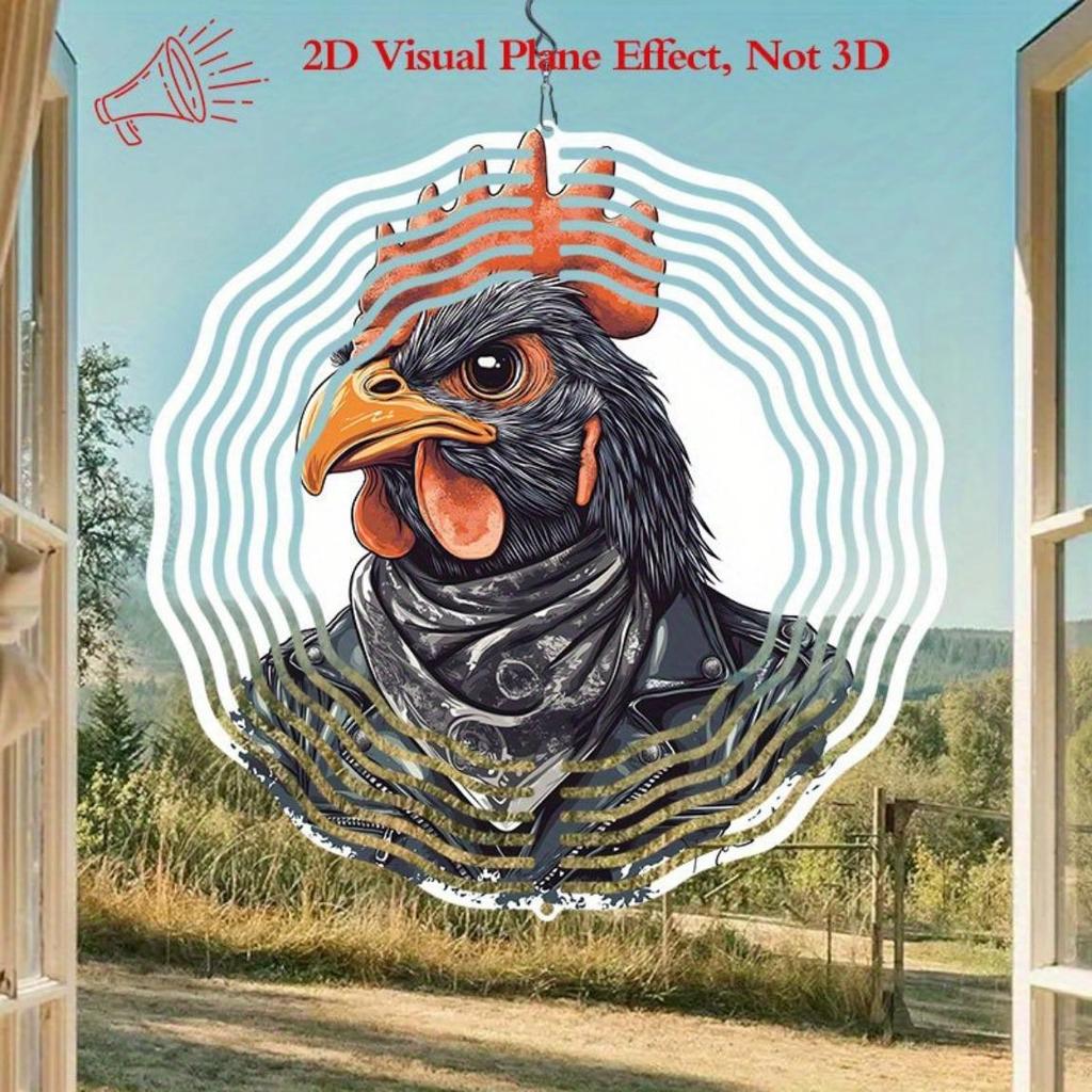 Adler Metall Windspiel Außendekor 3D Hängende Hofkunst mit 360 Drehhaken Kein Strom benötigt Einfache Installation Wald Sonnenaufgang Design