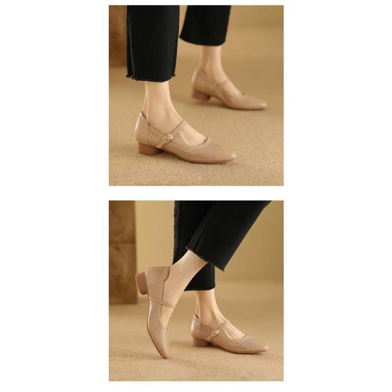 Women S Hollow Mary Jane Sandals Summer Soft Flat Shoes Plus Size