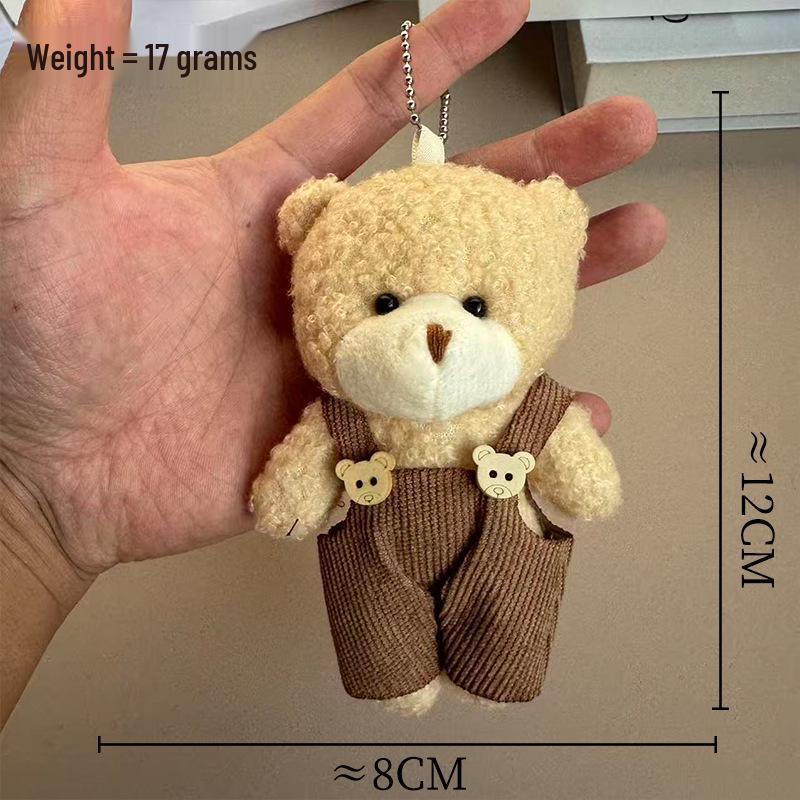 Milk Dragon Bear Charm: Soft Plush Bear Keychain & Bag Accessory