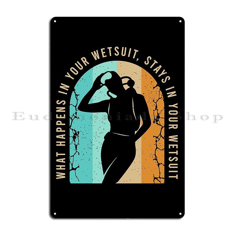 Scuba Diving I Work Well Under Pressure What Happens Stays Underwater Water Polo Sport Humor Metal Plaque Bar Tin Sign Poster