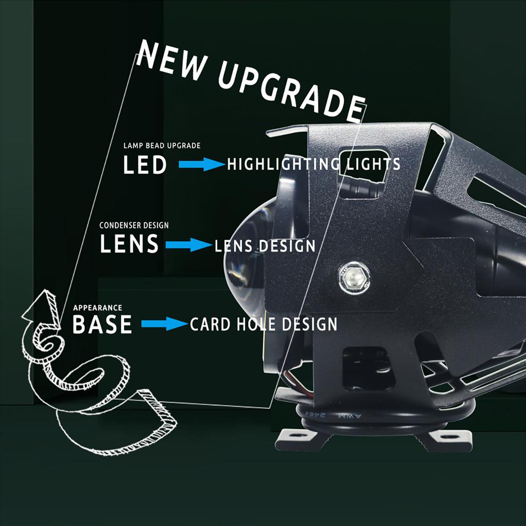 2pcs U7 motorcycle LED Spotlight Mini Headlight Car mini headlamp Fog lamp Work light Pickup truck scooter Additional headlights