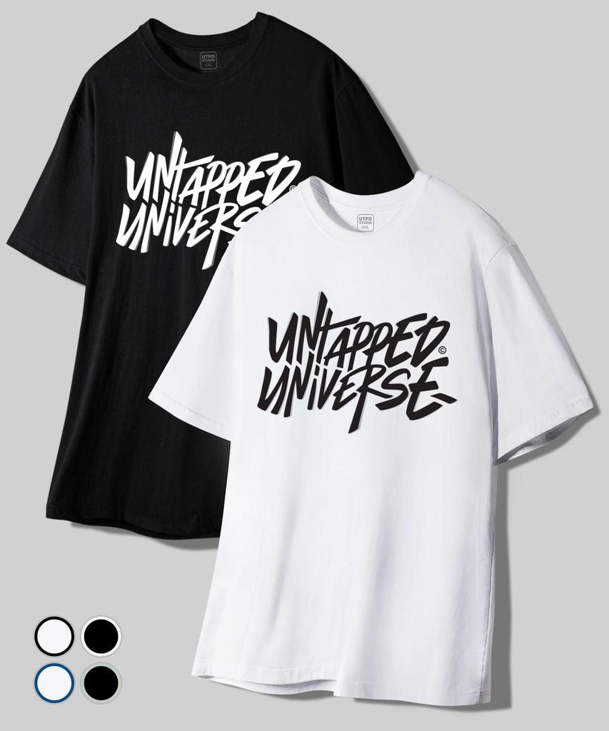 UNTAPPED STUDIO Universe Front Overlap Oversized Short Sleeve T-Shirt 4 Colors