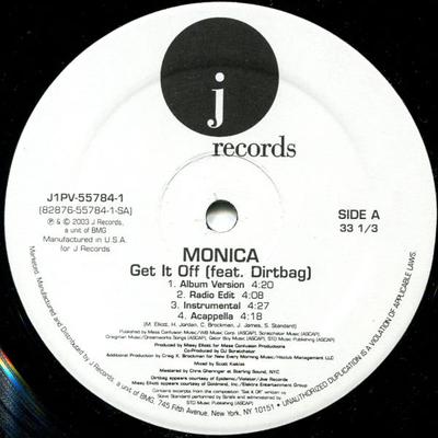 12inch Record MONICA - Get It Off / Knock Knock J1PV557841 J Records 2003 US Rap & Hip-Hop/R&B Used