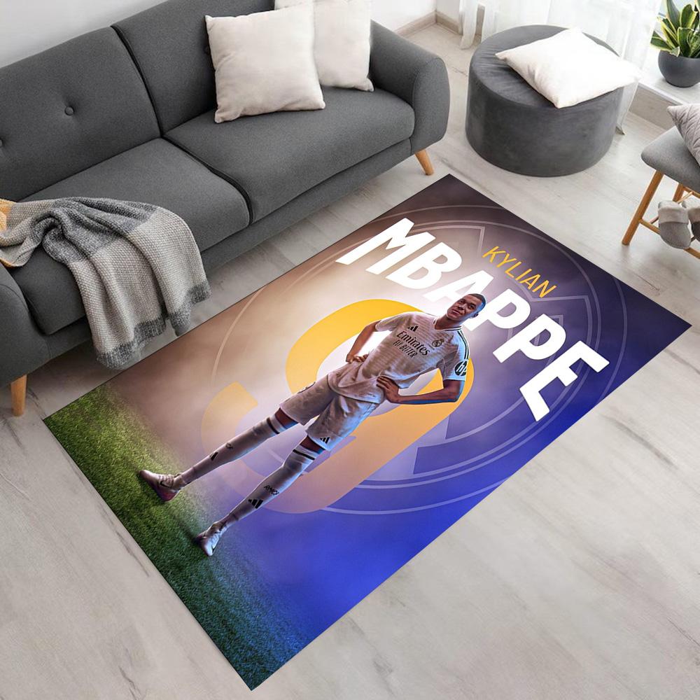 Star Player Kylian Mbappé Floor Mat Design for Outdoor Playrooms Game Room Entryway Antislip Carpet Anime Office Decor