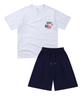 PAPERBOY [Set] Usa Vintage Short Sleeve Half Pants Set-White