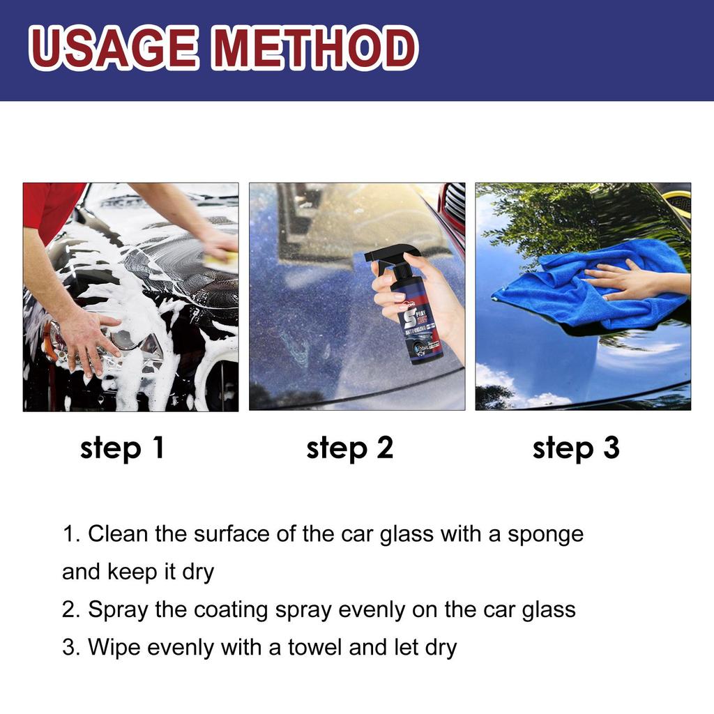 RAYHONG Car Coating Spray, Waterproof Anti-Fouling Paint Care Agent, Shine Enhancement & Scratch Resistance,Car Hydrophobic Agent,Car Cleaner 120ml