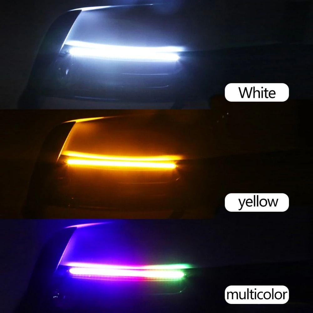 2pcs Waterproof Flexible DRL LED Strip Start Scaing Daytime Running Light Brake Flow Lamps