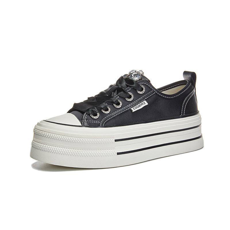 New Little White Shoes Women's 2025 Autumn Women's Casual Single Shoes Platform Heightening Board Shoes Women's Classic Versatile Shoes Children