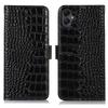 For Samsung Galaxy A07 Case Crocodile Texture Genuine Cow Leather Phone Wallet Cover