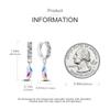 925 Sterling Silver For Women Colorful Sparkling Feather Hoop Earrings Dreamcatcher Drop Earring Fits Original Wedding Jewelry