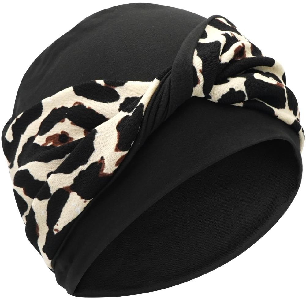 

Elastic Knot Chemo Hat Flower Printed Beanie Hats Fashion Turban Hat 02