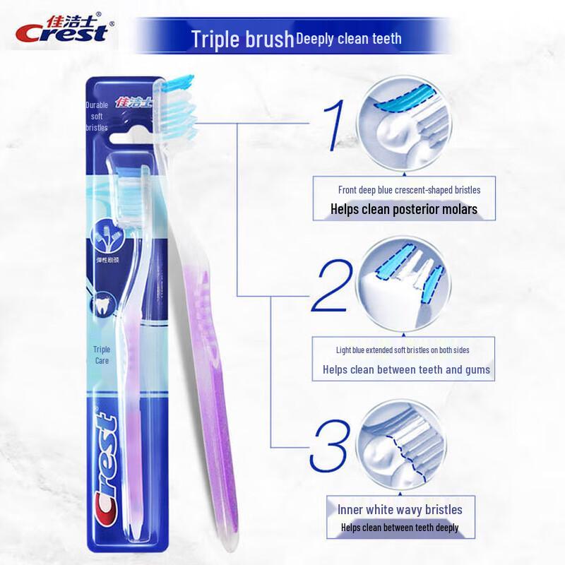 Мягкая зубная щетка Crest Triple Care, 1 шт.