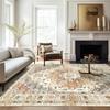 Washable Rug Vintage Rug Indoor Floor Distressed Carpet Accent Rug Lightweight Kitchen Bathroom Living Room Bedroom Dining Room