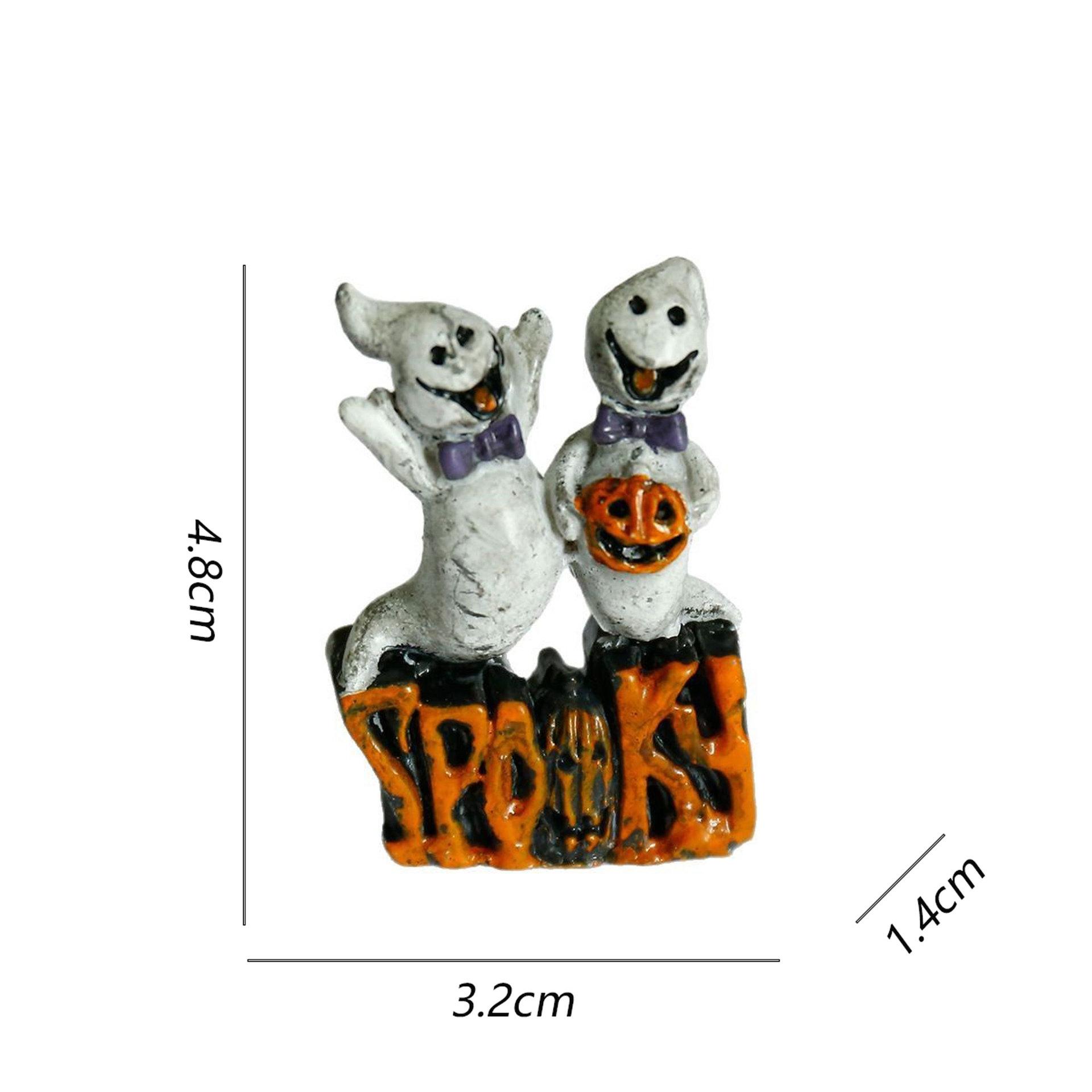 

Halloween House Resin Creative Ornament Miniature Ghost Bat Pumpkin Model Resin Accessories 3.2 1.4 4.8 білий