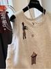 Women's Sleeveless Embroidered Cotton Linen Vest