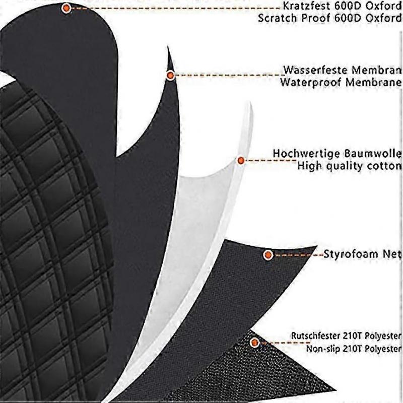 Car Trunk Pet Mat, Waterproof and Scratch-Resistant Dog Blanket, Black