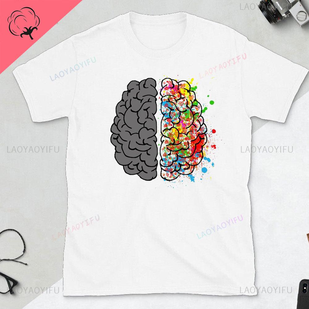 Funny Part of The Brain Color Chart High Quality Tshirt Neurology Print Harajuku Unisex Summer Short Sleeve Gift Tshirt Tops