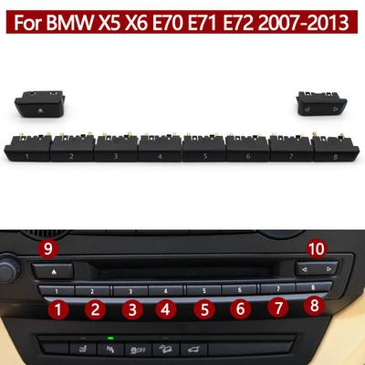Samochód Przednia Deska Rozdzielcza Multimedia Radio Odtwarzacz CD Cyfrowy Przycisk Przełącznik Przyciski Pokrywa Dla BMW X5 X6 E70 E71 E72 2007-2013 65129228176