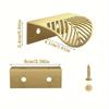 2pcs 2.36×0.94 Inch Solid Zinc Alloy Edge Pull Handles, Brushed Gold Foil Knobs for Dresser Drawers (with Screws)