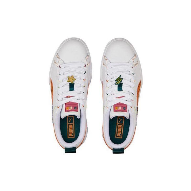 PUMA Mayze Maze Pierced Women Low-top Casual Skate Shoes White Orange Green 386582-02