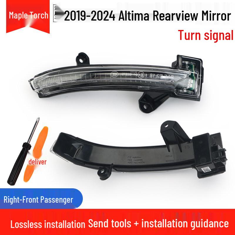 Compatible Rearview Mirror Cover with Camera, Frame & Turn Signal for 2019-2024 Nissan Altima