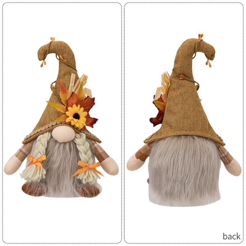 Stylish Glowing Hat Doll Ornament Beautiful Glowing Doll Ornament with Bendable Hat for Thanksgiving Pleasure