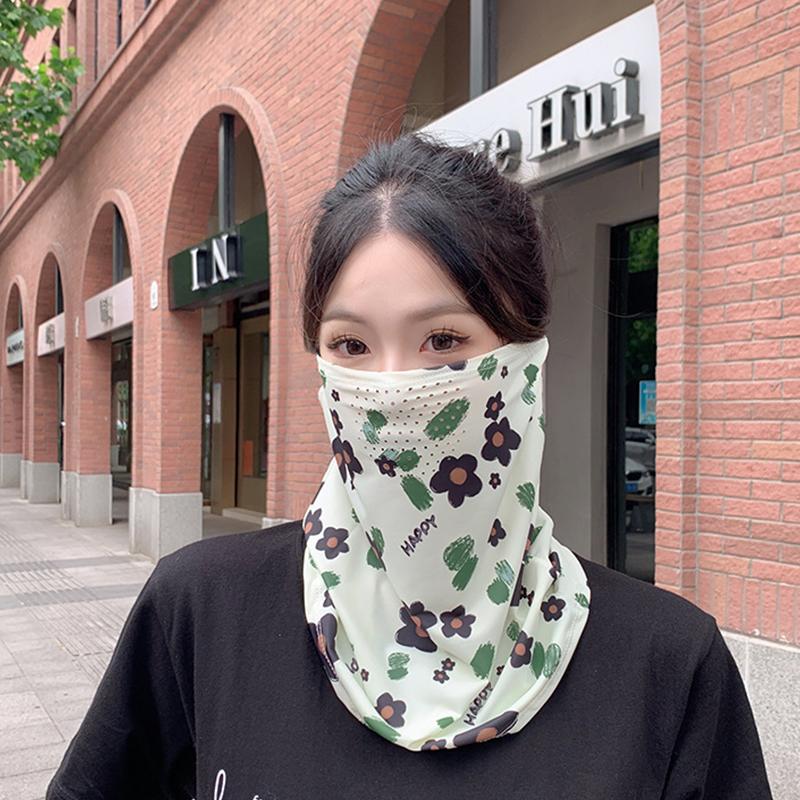 Breathable Soft Ice Silk Uv Sun Protection Face Mask Adjustable Summer Outdoor Activities Unisex Face Scarf