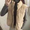Down cotton vest women's wear autumn and winter small corduroy warm vest stacked vest vest vest vest