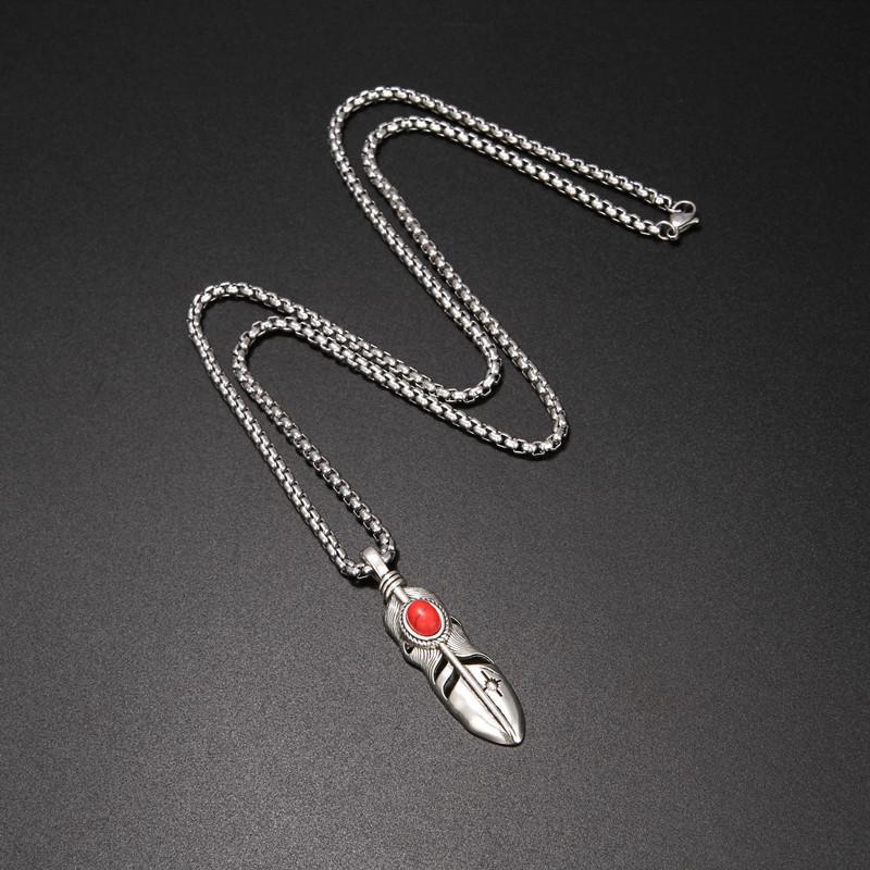 Feather Necklace Men'S And Women'S Trend Brand Leaf Eagle Claw Reproduction Takahashi Pendant Sweater Chain Necklace