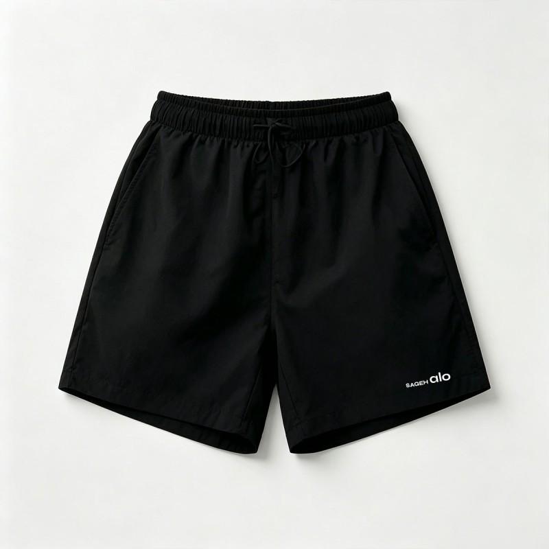 Womens High-Waisted Wide-Leg Tie-Front Shorts Cotton-Polyester Casual Pants Black Navy