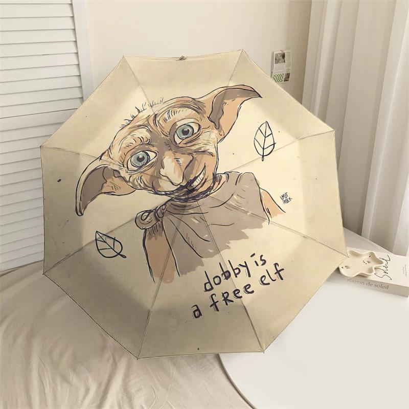 1PC Warner Dobby Free Elf Umbrella-8-Rib Reinforced, Automatic Open, Lightweight & Durable-A71