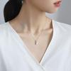 Sterling Silver Simulated Moissanite Snowflake Pendant Necklace for Women - Elegant Fashion Jewelry
