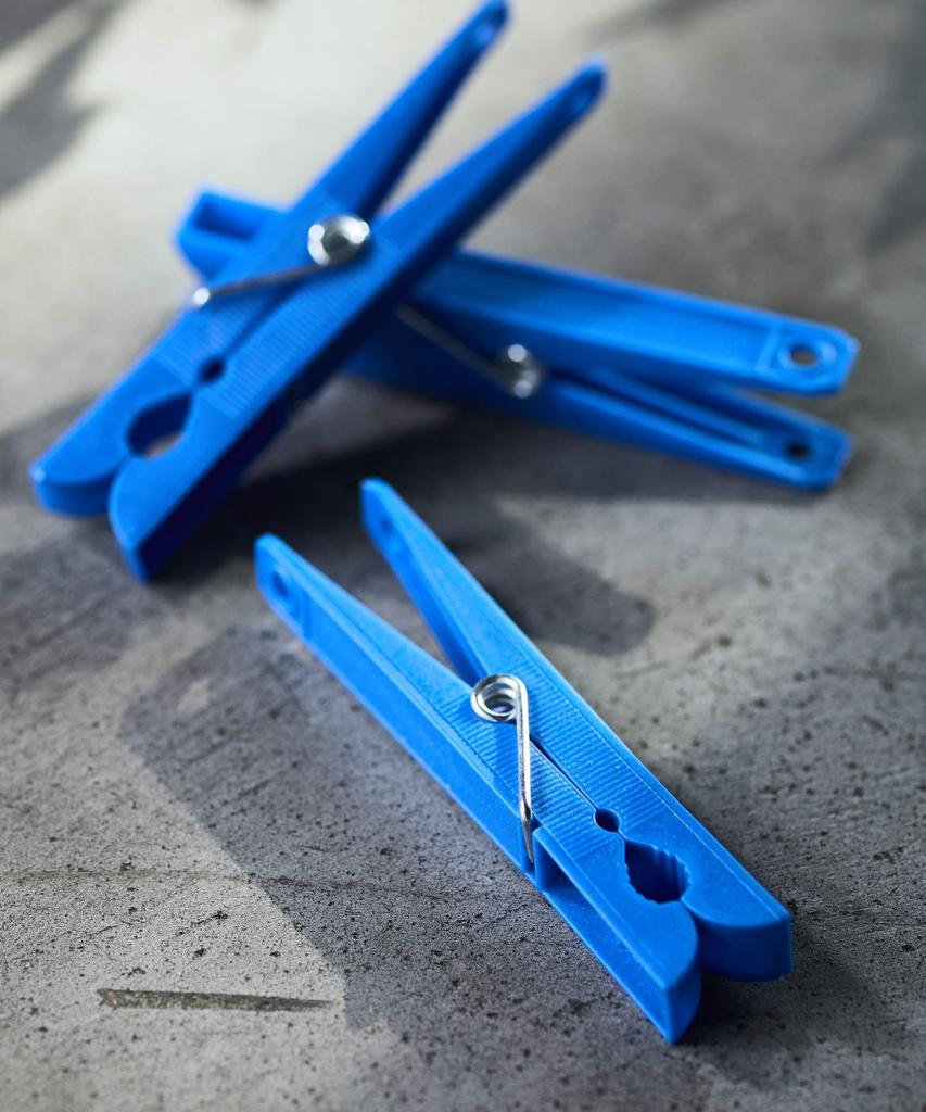 GORDON MILLER Clothespin Clips, Set of 24, Blue, 31347