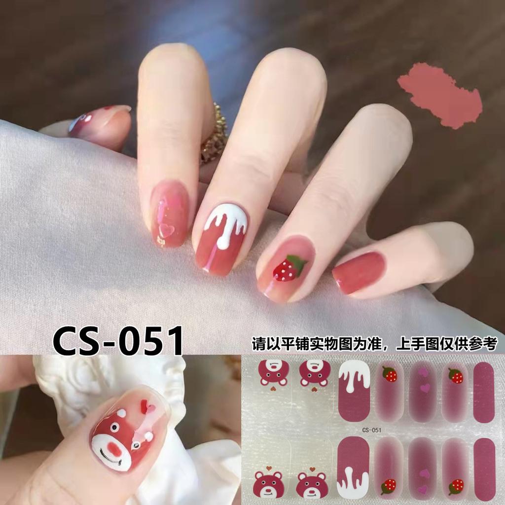 CS voděodolný a nepečlivý gelový lak na nehty film vše lepí Japonský a korejský větrný jarní a letní balicí papír na nehty balicí papír