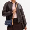 Coach Kailey 23 Monogramma Logo Metallico Chiusura con Cerniera Borsa a Spalla in Tessuto Media da Donna Blu Denim CY701-IMXIA