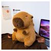Cute Cartoon Capybara Plush Backpack For Women College Students Brown Silky Soft Urban Minimalist Style