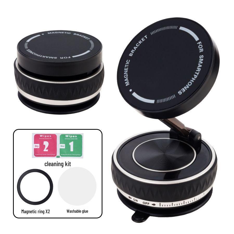 Magnetic Car Phone Holder 2025 - MagSafe Suction Cup Rotating Navigation Stand чёрный