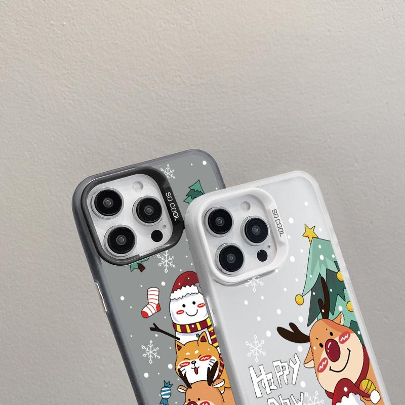 Husă pentru telefon cu laser pentru astronauți de Crăciun pentru iPhone 15 14 Pro Max 13 12 11 Samsung S23 S22 Ultra A54 A53 Copertă din spate cu model de căprior Moș Crăciun antișoc